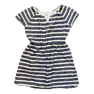 Old Navy 100% Cotton‎ Blue and White Striped Short Sleeve Sundress Girl's Sz 6-7